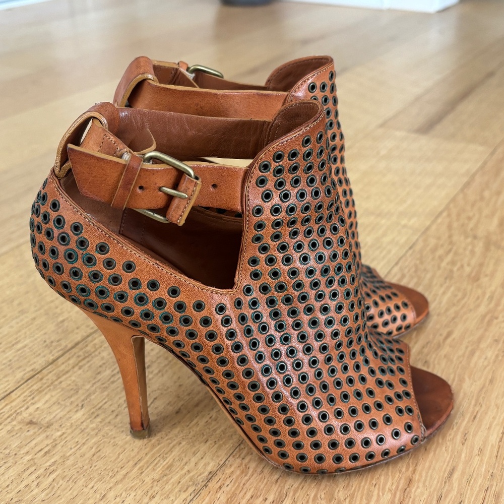 Givenchy open toe heel booties